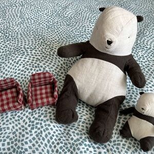 Maileg Bundle Mini Panda, Medium Panda and Chairs
